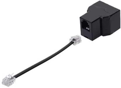 Adaptador Dividido RJ11: Divisor De Cable De Teléfono Con 2 Puertos, Extensor De Jack De Teléfono | Splitter De Línea Para Dispositivos De Enrutador De Módem De Teléfono De Fax DSL, Conector