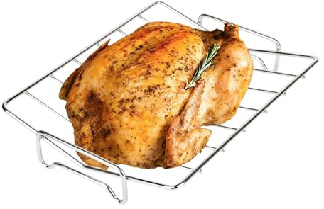Estante para en Forma de V – Accesorios antiadherentes para Parrilla, Inserto de Rejilla para Barbacoa, Hornear, Aves de Corral, Cerdo, Carne de Pollo, Picnic, Camping, al Aire Libre, Cocina