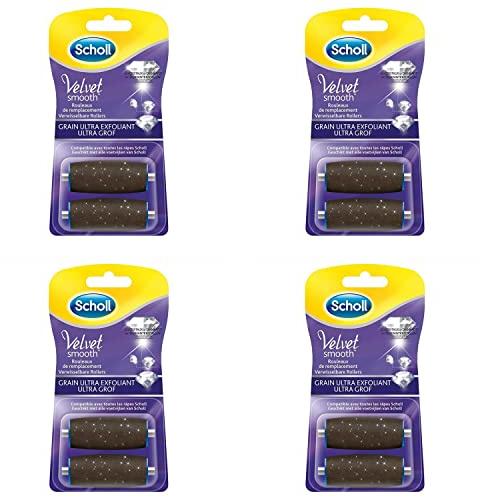 SCHOLL Lot de 4 Kits de 2 Rouleaux de Remplacement Grain Ultra Exfoliant Velvet Smooth