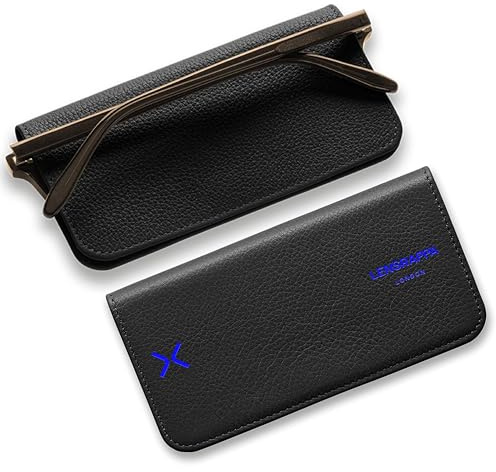 Lensrappa Luxury Slim Leather Glasses Case | Handmade Full-Grain Leather Eyewear Wrap with Magnetic Closure & Gift Box | Ultra-Slim Protective Case in 9 Elegant Colours