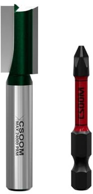 CSOOM 8mm Schaft Professional Fräser für Oberfräse, mit Schlagmagnetbits, Nutfräser Holzfräser, Gerade Fräser (11mm)