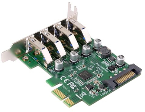 NFHK Adattatore per scheda madre a basso profilo 4 porte PCI-E a USB 3.0 HUB PCI Express scheda di espansione 5Gbps