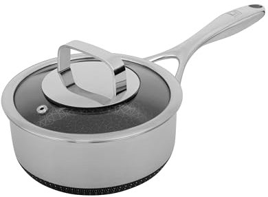 LIVWELL DiamondClad Antihaft-Kochtopf mit Deckel, 1,5 l Fassungsvermögen, Küchengeschenke, Töpfe und Pfannenset, Kochgeschirr, mittlere Soßentopf, Kochen und Essen, Soßentopf mit Deckel