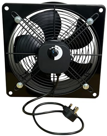 POWERSTAR ELECTRICALS Powerful Metal Industrial Ventilation Extractor Fan with Speed Controller Axial Exhaust Commercial Air Blower for Workshop, Garage, Kitchen Ventilation (12 Inches / 300mm)