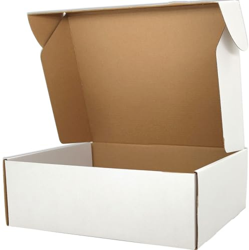 Cenoid Grande Boîte en Carton d'expédition 30 x 20 x 8 cm, Blanc, Carton pour Emballage Cadeau Envoi Colis (Lot de 20)