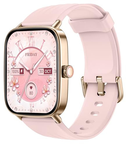 Anfyko Smartwatch Damen Herren, 1,85 Fitnessuhr Damen mit Telefonfunktion, Schrittzähler Uhr Damen mit IP68 Wasserdicht, Herzfrequenz SpO2 Schlafmonitor, 100+ Sportmodi, Smart Watch für Android iOS