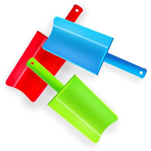 WELLXUNK Pala da Spiaggia 23 cm in Plastica per Bambini - Set 3 Pezzi Giocattoli da Sabbia per Viaggi, Giardino e Scavando Neve