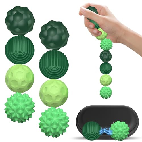 8 Piezas Magnéticas Anti-Estrés, MagnéTicas De Acupresión, Pelotas de Acupresión con Fricción, Antiestres Juguetes Sensoriales, Magnéticas de Silicona para Aliviar Ansiedad y Estrés