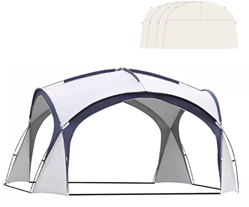 4.2 X 4.2 X 2.3M Outdoor Event Shelter Camping Gazebo Tents with 4 Removeable Sun Shade Walls, Family Large Canopy Tent for Fishing Hiking Picnic(Blue With Sunshade*4)