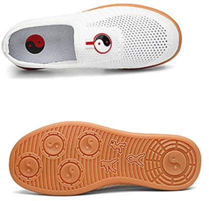 XUHCLY Zapatos Entrenamiento Tai Chi para Hombres y Mujeres Zapatos Artes Marciales Tradicionales Kung Fu Zapatillas Unisex Casuales Lona con Suela Suave(Size:36(23cm),Color:Blanco)