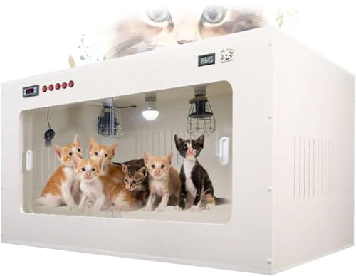 XueFulxion Incubatrice Cuccioli di Cane con Riscaldamento,Incubatrice per Gattini,Grande Incubatrice per Animali Domestici,Incubatrice per Cuccioli,per Cliniche Veterinarie 60 * 50 * 50