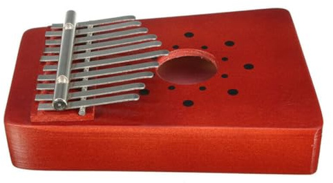 Mipcase Kalimba Portátil de 10 Teclas de Madera de Rojo Piano de Pulgar para Principiantes Instrumento Musical Manual y Fácil de Transportar