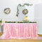 HBBMAGIC Baby Rosa Tüll Tischrock Mit Licht, 2-Langer 427cm Lang Rosa Rüschen Tulle Tischröcke, Waschbarer Tutu Tischrock für Hochzeit Party Geburtstag Babydusche Kuchen Dessert Taufe Tisch
