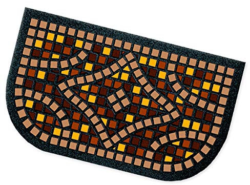 Zerbino Gomma Mezzaluna Mosaico 40x70 Cm Retro Antiscivolo Tappeto Morbido Ingresso Casa MOD.Format 20 SEMILUNA