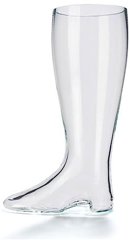 Oberglas Bierstiefel Mundgeblasen - Stiefelglas 1 Liter - Lustiges Bierglas als Geschenk - Originelles 1L Glas