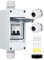 DIHOOL Disjoncteur CC,photovoltaique interrupteur de coupure DC,2 pôles,montage sur rail DIN,IP65 3 modules etanche tableau boitier electrique pre equipe(15A)