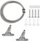 wocpvm 5M Einstellbar Stahlseil Gardinenseil vorhang seilspannsystem Seilspanngarnitur mit 2 Montage Klemme für Kleidung, Duschvorhäng, Picture