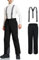 AOLI RAY Herren Skihose Snowboardhose Trägerhose Wasserdicht Gefüttert Winddicht Outdoorhose mit Abnehmbar Träger Schwarz XL