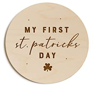 The Cotton & Canvas Co. My First St. Patrick's Day Wooden Milestone Card, Baby's First Holiday, Baby Shower, Newborn, Photoshoot Prop