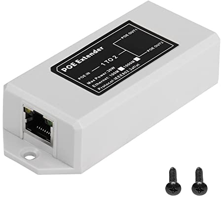 Sinloon Gigabit Poe Extender 100 / 1000Mbps 30w RJ45 1 à 2 répéteur Poe Mural / injecteur / amplificateur de réseau 3 en 1