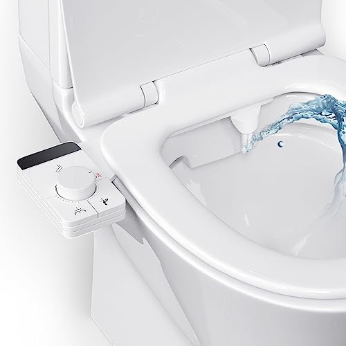 Couleeur Bidet Toilette WC,Portable, Pulvérisateur Bidet Non Électrique Avec Buses Rétractables, Rétractables Autonettoyantes Double Et Bouton De Réglage De La Pression De L'Eau
