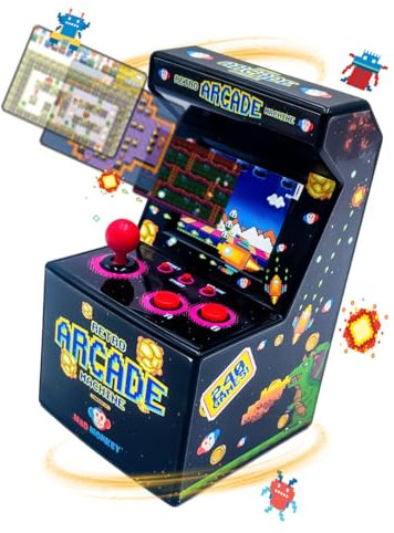Retro Konsole mit 240 Spielen - 8 Bit Arcade Maschine in 2.5 Zoll - Perfekte Retro Spielekonsole für Gaming Fans - Mini Arcade für pure Nostalgie