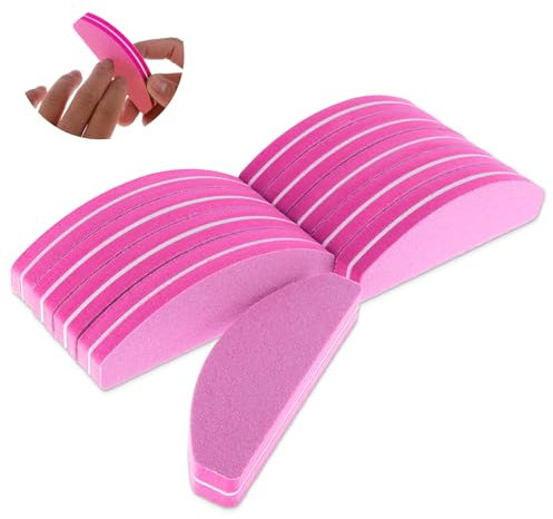 Lot de 10 polissoirs pour ongles, lime à ongles professionnelle, 100/180, polissoir pour ongles en gel, lavables, double face, pour salon de manucure et maison, rose