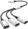 MOGOOD USB C auf USB C Buchse Adapter Y Kabel USB Splitter, USB C Stecker auf 3 USB-C Buchse Kabel Konverter, 3 USB C Ports Ladegerät Hub Netzteil Splitter für Laptop (Nicht für Monitor)