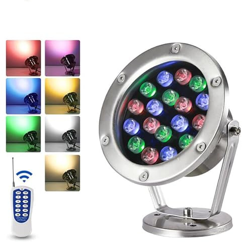 Luz Subacuática Impermeable - Luz LED Sumergible Para Fuente, Foco De Haz De Iluminación Para Estanque De Bajo Voltaje De 24 V CA, Luz Subacuática De Acero Inoxidable Resistente Al Agua IP68(Blue Ligh
