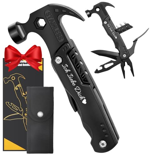 Geschenke für Männer, Vatertagsgeschenke für Papa, 16 in 1 Multitool Survival Gadgets, Geburtstagsgeschenk für Männer, Männergeschenke Camping Zubehör (Ich liebe dich)