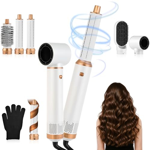 Air styler 5 in 1 Hair Styler 1000 W Set di spazzole ad aria calda per capelli, arricciacapelli automatico, lisciare, arricciacapelli, capelli secchi
