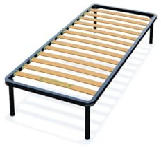 Am Group Home RETE LETTO ORTOPEDICA SINGOLA 80X190 CM, 13 DOGHE IN LEGNO E STRUTTURA IN ACCIAIO, 100% MADE IN ITALY