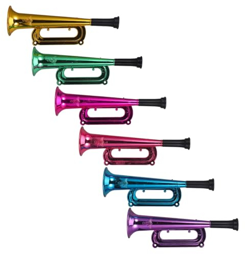 Gogogmee 12 piezas Trompeta de Plástico para Juguetes de Fiesta Instrumentos Musicales Bocina de Ruido para Animar Partidos y Eventos