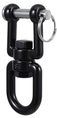 Parliky Gancio Girevole Doppio in Acciaio con Occhio per Altalene e Sedie Dondolo Anello Rotante Nero per Movimento Fluido e Sicuro Accessorio Essenziale per Amache e Yoga Aereo