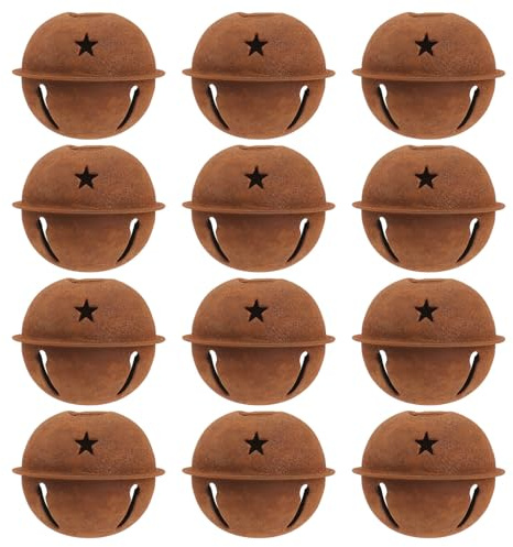 DOITOOL 12 Piezas Cascabeles de Metal Oxidado con Forma de Figura para Decoración Navideña, Sonido Nítido y Diseño Retro Adecuado para Manualidades y Adornos de Árbol de Navidad