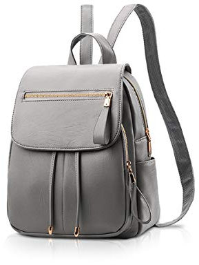 NICOLE&DORIS Mode Frauen Rucksack Mini Rucksack Kunstleder Leder Damen Rucksack Umhängetasche Geldbörsen Mädchen Rucksack Grau