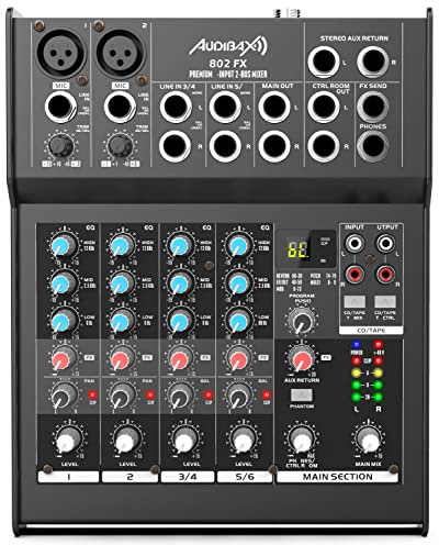 Audibax 802 FX Mesa Mezclas 6 Canales y Efectos