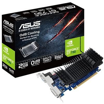 ASUS GeForce GT 730 2GB GDDR5 Low Profile Graphics Card for Silent HTPC Builds (with I/O Port Brackets)
