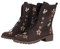 qudang Bottines à lacets pour femme avec fermeture éclair intérieure - Imprimé floral - Rétro - Bottes à lacets - Bottes d'hiver - Bottes d'hiver - 36 EU, marron, 41 EU