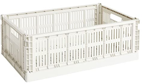 Hay Transportbox Colour Crate L aus recyceltem Polypropylen in der Farbe Off-white
