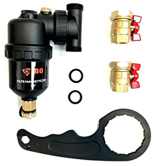 IBO 3/4 Magnetischer Schlammabscheider Schmutzfänger, Magnet Filter Schmutzfänger, Magnetischer Partikelabscheider zum Schutz vor Schlammbildung Entfernen von Schmutzpartikeln