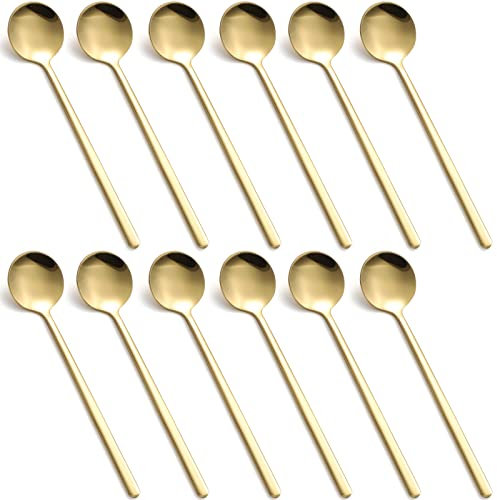 Stainless Steel Teaspoons Small Round Coffee Spoons 12 Pieces Tea Espresso Dessert Spoon (G12)