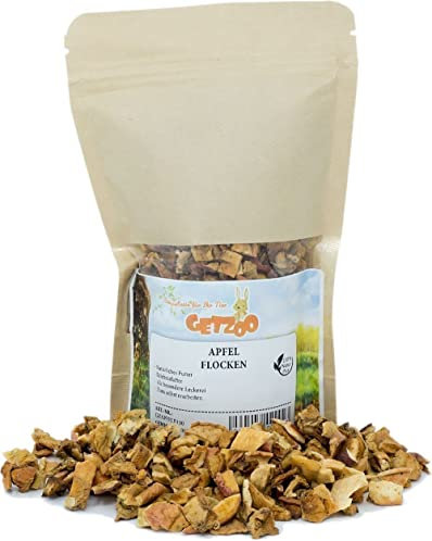 Getzoo Premium Apfelflocken 100g | Natürlicher, Vitaminreicher Snack für Nagetiere | Ballaststoffreich & Gesund | Ideal für Kaninchen, Meerschweinchen, Hamster