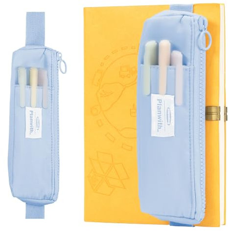 Kunoli FedermäPpchen Klein, Stifthalter Notizbuch, MäPpchen Klein mit Verstellbarem Gummiband, StiftemäPpchen füR TagebüCher Schule ZubehöR