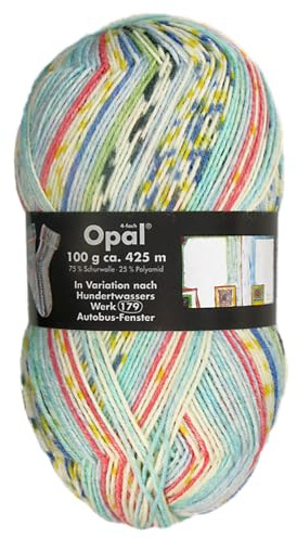 Frida's Wollhaus Opal 100 g di lana per calze, 100 g, calze per lavorare a maglia, 24 colori (2101 | finestra autobus)
