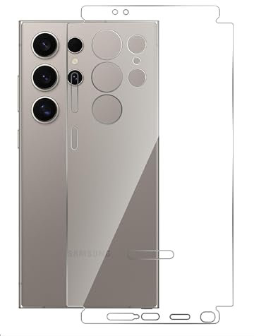 GIOPUEY[2 Pack Back Protector Compatible with Samsung Galaxy S24 Ultra, Samsung Galaxy S24 Ultra Back Protector Film, Soft TPU, Thin, High Transparency, Protective Border - transparent