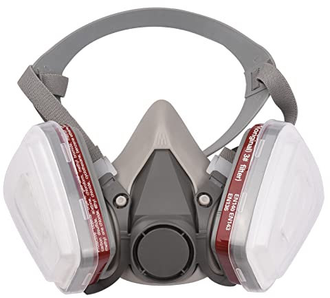 Mulcort Respirateur réutilisable Demi-masque 6200 Masque à gaz Protection respiratoire Respirateurs avec lunettes de sécurité pour peinture Soudage à la vapeur organique Polissage