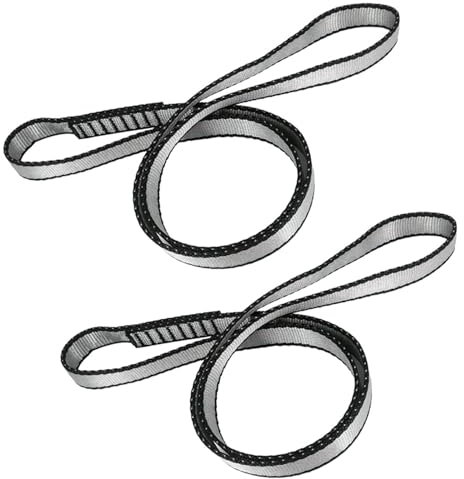 Homirty 60cm Nylon Kletterschlinge,2 Stücke Polyester Kletterschlinge Bandschlinge Klettern,Safety Bandschlinge,Sicherungsseil,Kletter Zubehör,Für Klettern,Outdoor-Aktivitäten,Abseilausrüstung