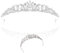 Hochzeit Braut Tiara Diadem, 14,5 cm / 5,7 Zoll Hochzeit Strass Tiara Silber, Diademe für Damen, Kristalle Prinzessin Krone Silber für Geburtstag, Hochzeit, Festzug, Abschlussball Party, Gewicht 38g