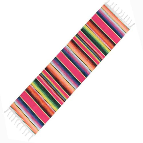 Sea Tovaglia in Seta Messicana,35x215 cm con Strisce Arcobaleno,Tavolo da Picnic All'Aperto,per Feste,Matrimoni e Picnic